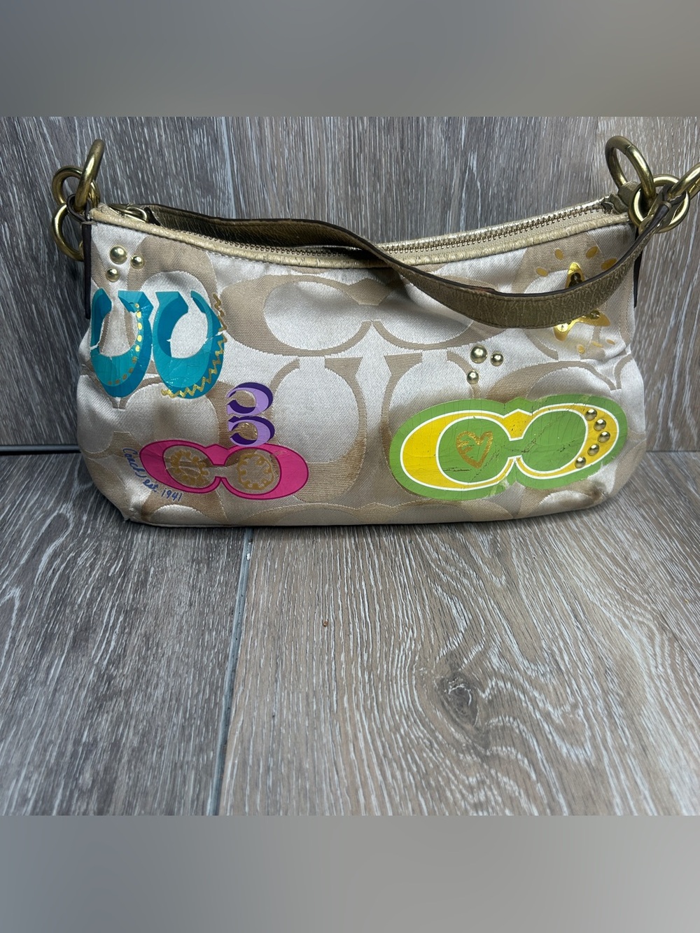 Coach Signature Appliqué Demi Shoulder Bag (Style #F17589)